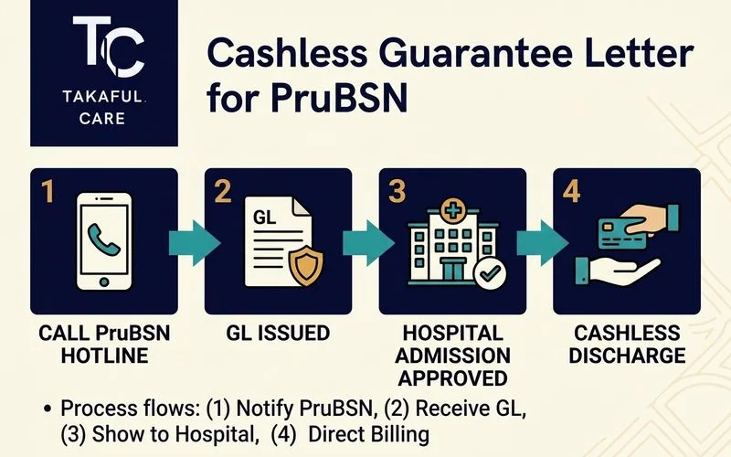 Diagram alir proses Guarantee Letter cashless dalam 4 langkah
