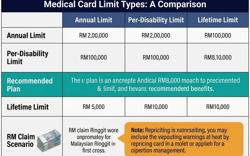Jadual perbandingan 3 jenis had medical card