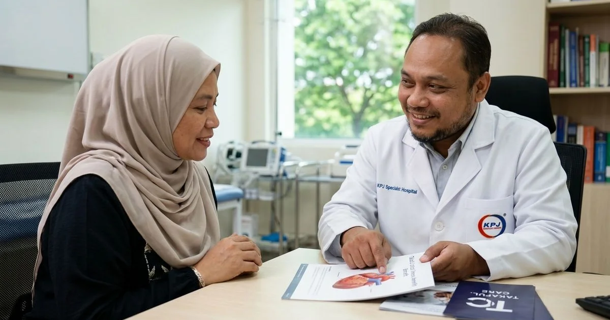 Doktor menunjukkan dokumen senarai 36 penyakit kritikal kepada pesakit